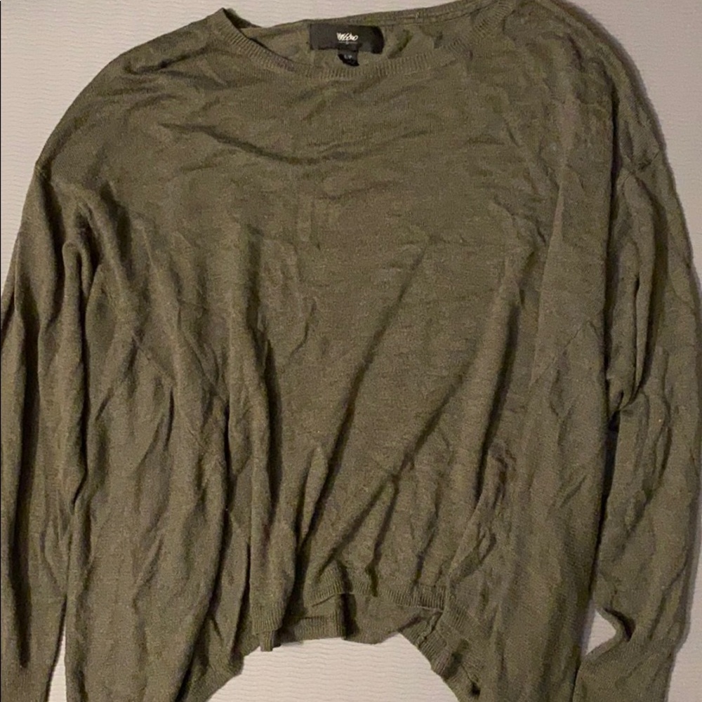 Olive green long sleeve top